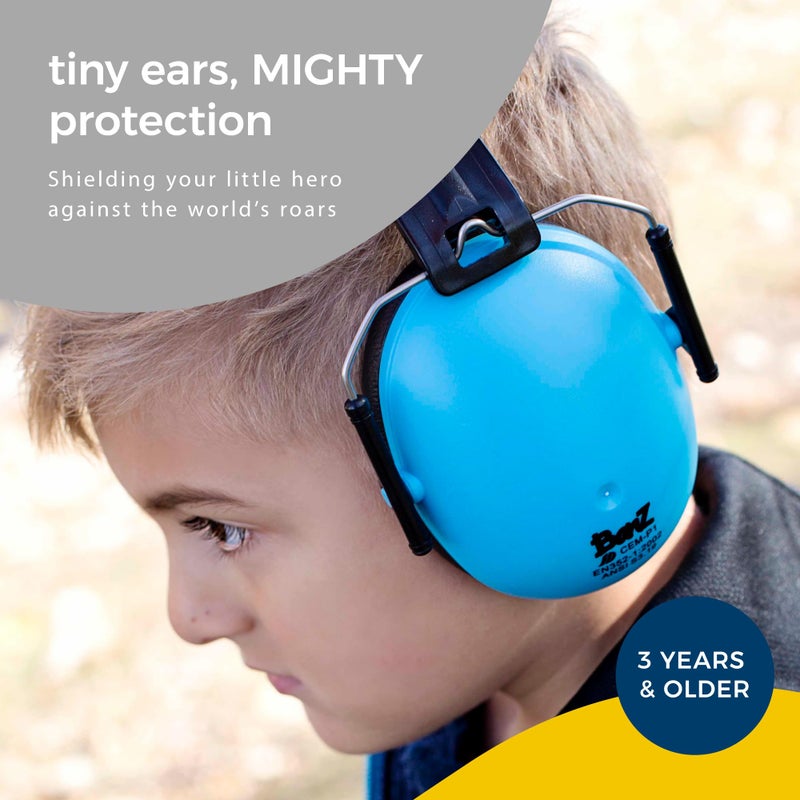 BANZ Kids Headphones - Hearing Protection Earmuffs For Children - ADJUSTABLE headband to fit all ages - Protect Kids Ears - Block Noise - Fireworks - Sporting Events - Concerts - Movies (Blue) - Image 2